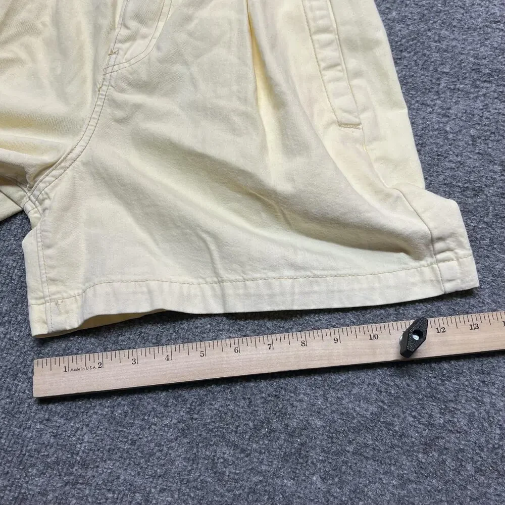 We The Free Shorts Womens 25 Yellow Paperbag Suspenders Belted Twill Cotton